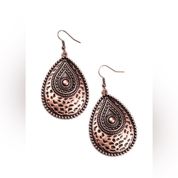 Rural Muse  - Copper Earrings - Picture 2 of 2